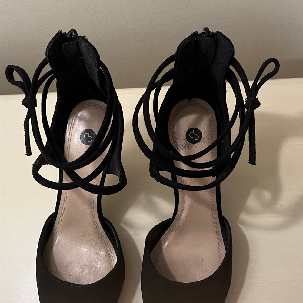 Suede Zip Up Heels - Picture 8 of 8